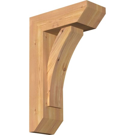 Ekena Millwork Thorton Slat Smooth Bracket w/ Offset Brace, Western Red Cedar, 5 1/2"W x 14"D x 22"H BKT0604X14X22THR06SWR